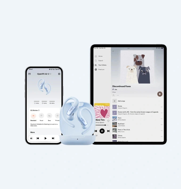 Shokz OpenFit Air 2 MultiPoint-verbinding met smartphone en tablet
