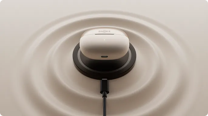 Shokz OpenDots ONE open earbuds support quick charge, 10 minutes for 2 hours use.